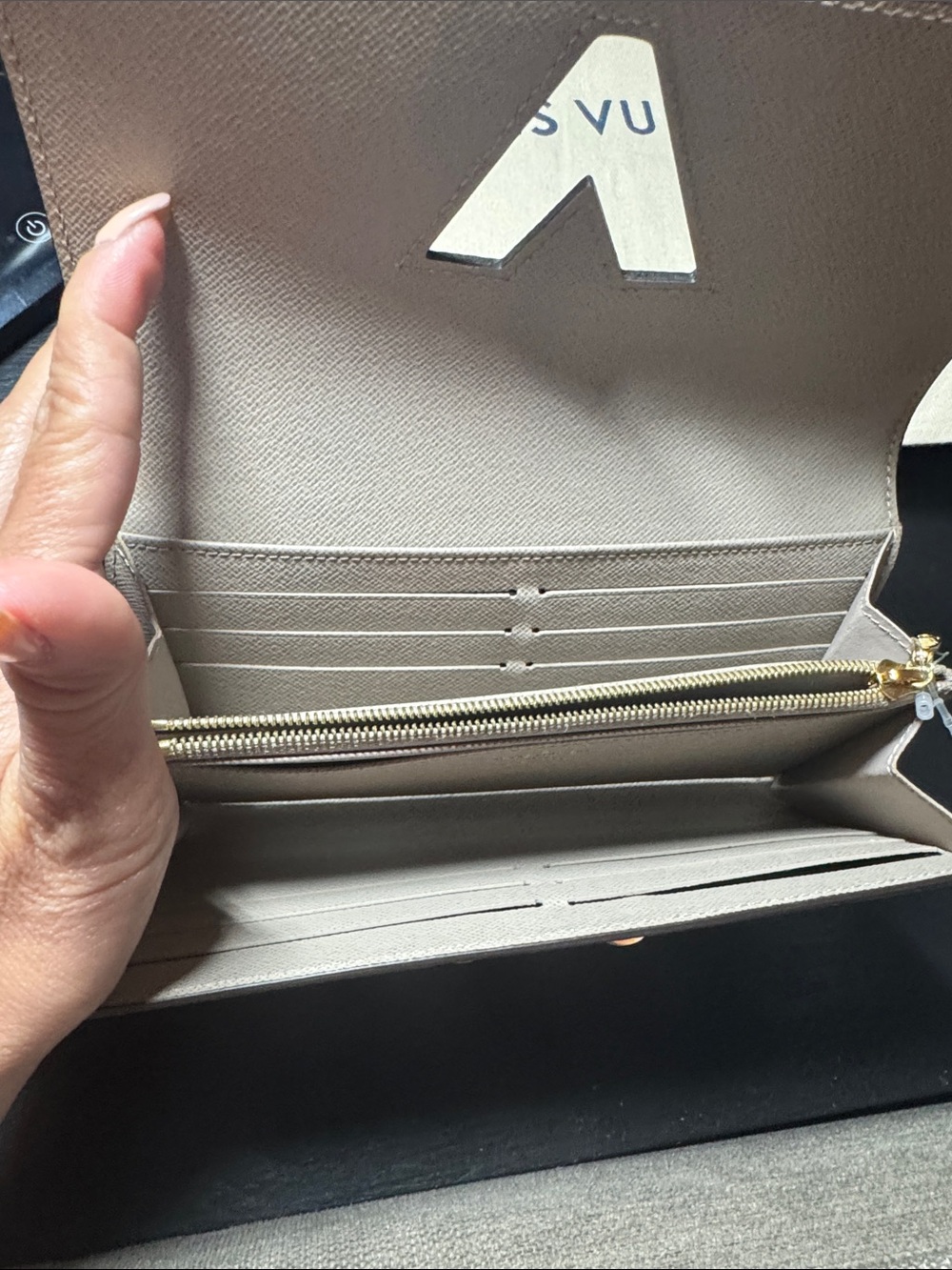 Louis Vuitton Cream Epi Leather V Flap Wallet with Gold V Hardware - Picture 6 of 6